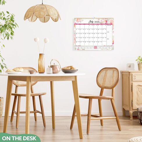 Wall Calendar 2025-2026, 18 Month Large Desk Calendar from January 2025 to June 2026 14.5" x 11.8" Monthly Calendar with Twin-Wire Binding for Home Office Planning Personal Organisers in Kuwait