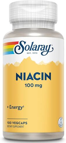 SOLARAY Niacin 100 mg, Vitamin B3 | Skin Health, Nervous System & Circulation Support | 100ct in Saudi Arabia