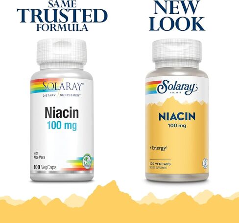 SOLARAY Niacin 100 mg, Vitamin B3 | Skin Health, Nervous System & Circulation Support | 100ct in Saudi Arabia