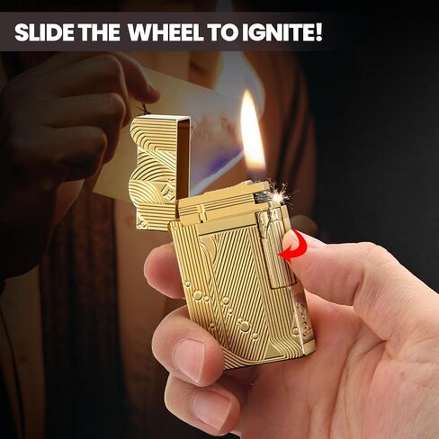 YUSUD Vintage Trench Lighter, One Piece Sanji Lighter, Cool Pipe Lighters Fluid Refill, Brass Copper Lighter, Unique Kerosene Lighter Gifts for Men Woman Dad (Fuel Not Included) in Kuwait