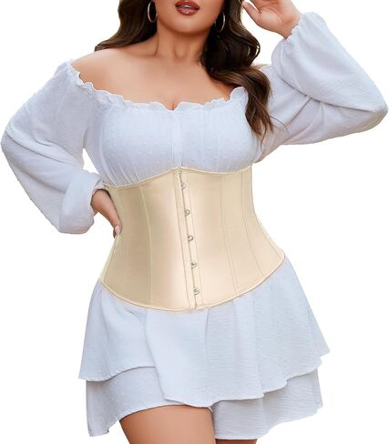 JASGOOD Underbust Corset for Women Plus Size Corset Lace Up Bustier for Halloween Costume in Saudi Arabia