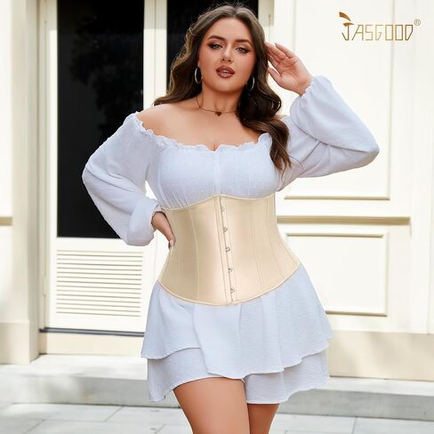 JASGOOD Underbust Corset for Women Plus Size Corset Lace Up Bustier for Halloween Costume in Saudi Arabia
