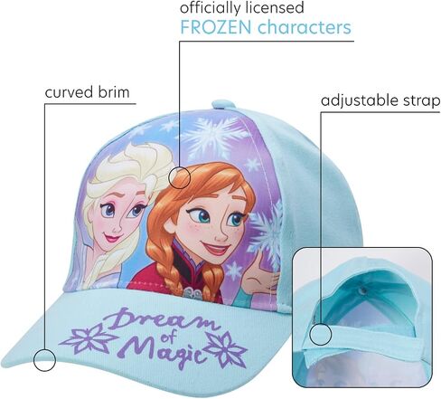 مجموعة Dadny Dad Dad Dad ، Elsa و Anna Girls Baseball مع حافة منحنية للأطفال الصغار والأطفال ، Frozen Dream 2 Pack in Saudi Arabia