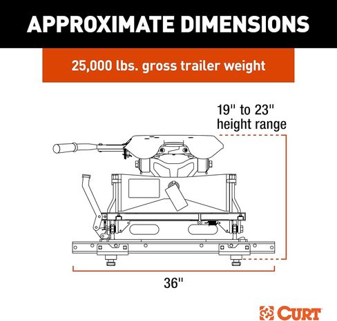 CURT 16057 A25 Sliding 5th Wheel Hitch, 25,000 lbs, Fits Select Chevy, Ford, GMC Puck System in Saudi Arabia
