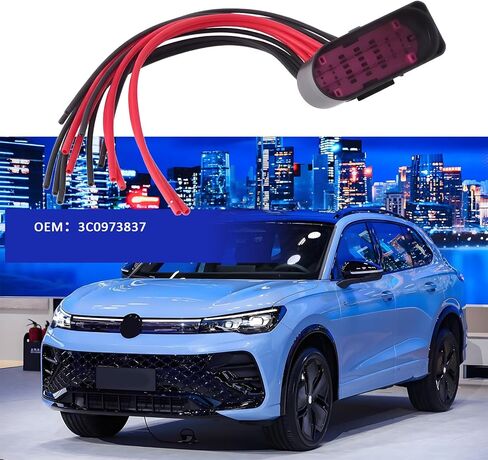 ECSING 14Pin Headlight Connector Sluge Harness 3C0973837 متوافق مع Audi متوافق مع VW in Kuwait