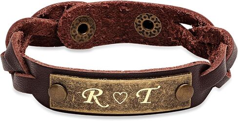 Personalized Brown Genuine Leather Bracelet in Saudi Arabia