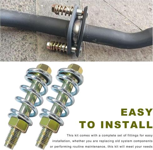 2 PCS Exhaust Bolt and Spring, M10x1.5mm Exhaust Bolts Springs Nuts Kit, Exhaust Manifold Bolts Hardware Kit, Automotive Exhaust Spring Bolt Replacement for Cars Trucks SUVs in Saudi Arabia