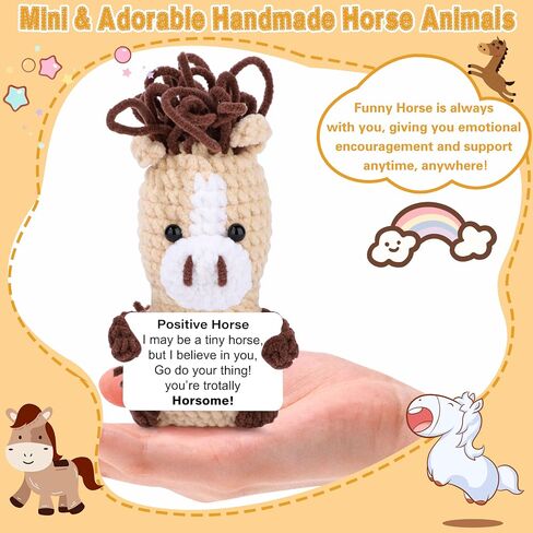 Joycuff Mini Horse إيجابي كروشيه حيوان يهتف العاطفي رسالة هدايا عيد ميلاد للنساء in Kuwait