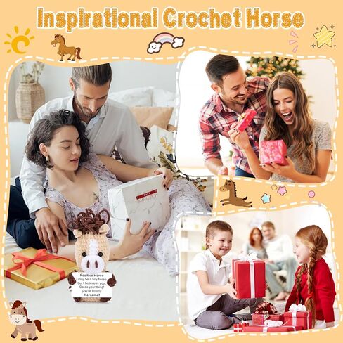 Joycuff Mini Horse إيجابي كروشيه حيوان يهتف العاطفي رسالة هدايا عيد ميلاد للنساء in Kuwait