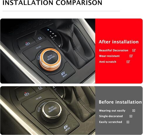 for Toyota Rav4 2019-2025 Accessories, 1pcs Aluminum Alloy Knob Cover Trim for Drive Mode Control Switch (Orange) in Kuwait