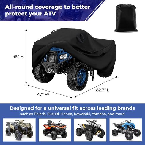 ATV Cover with Handles and Buckle - All Weather - Outdoor ATV Cover - HEAVYDUTY Protection - 4 Wheeler/Quad - FITS Polaris, Suzuki, Honda, Kawasaki, Yamaha in Saudi Arabia