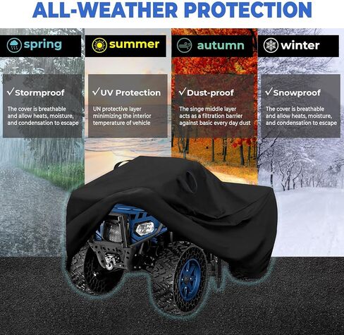 ATV Cover with Handles and Buckle - All Weather - Outdoor ATV Cover - HEAVYDUTY Protection - 4 Wheeler/Quad - FITS Polaris, Suzuki, Honda, Kawasaki, Yamaha in Saudi Arabia