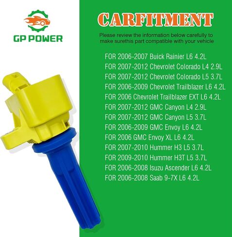 IGNITION COIL 12596547 12612369 UF497 SET OF 5 COMPATIBLE WITH Buick Rainier Chevrolet Colorado Trailblazer EXT GMC Canyon Envoy Hummer H3 H3T Isuzu Ascender Saab 9-7X 2.9 3.7 4.2 L4 L5 L6 in Saudi Arabia