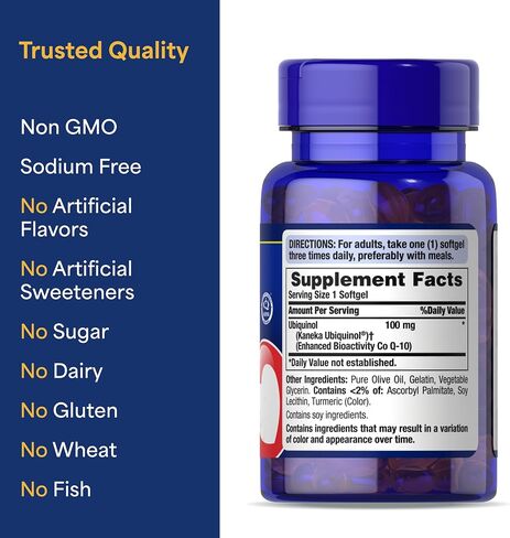 Puritan's Pride Ubiquinol 100mg, Supports Heart Health,120 Softgels in Saudi Arabia