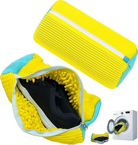 Shoe Washing Machine Bag – XXL - 2PCS Reusable Laundry Shoe Bag for Washer & Dryer – Zipper Plush Sneaker Cleaning Bag for Shoes, Gym, Tennis, Boots & Delicate Footwear in Saudi Arabia