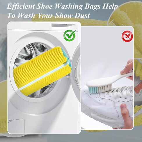 Shoe Washing Machine Bag – XXL - 2PCS Reusable Laundry Shoe Bag for Washer & Dryer – Zipper Plush Sneaker Cleaning Bag for Shoes, Gym, Tennis, Boots & Delicate Footwear in Saudi Arabia
