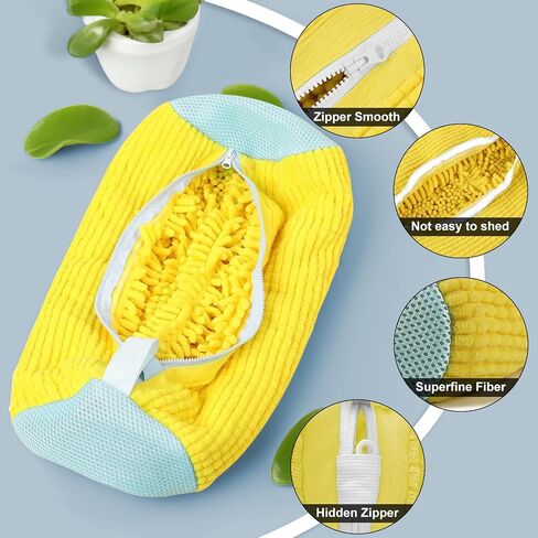 Shoe Washing Machine Bag – XXL - 2PCS Reusable Laundry Shoe Bag for Washer & Dryer – Zipper Plush Sneaker Cleaning Bag for Shoes, Gym, Tennis, Boots & Delicate Footwear in Saudi Arabia