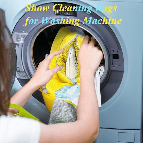 Shoe Washing Machine Bag – XXL - 2PCS Reusable Laundry Shoe Bag for Washer & Dryer – Zipper Plush Sneaker Cleaning Bag for Shoes, Gym, Tennis, Boots & Delicate Footwear in Saudi Arabia