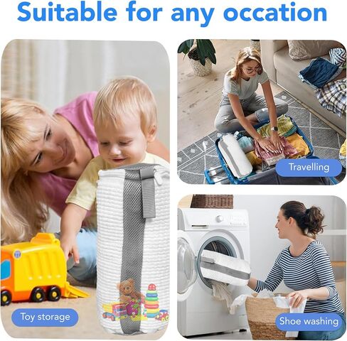 Shoe Washing Machine Bag 2PCS – Premium White Mesh Laundry Bags for Sneakers & Tennis Shoes, Washer & Dryer Safe with Adjustable Shoe Trees, Cleaning Brush & Dual Scuff Erasers – Travel Dorm Gym in Saudi Arabia