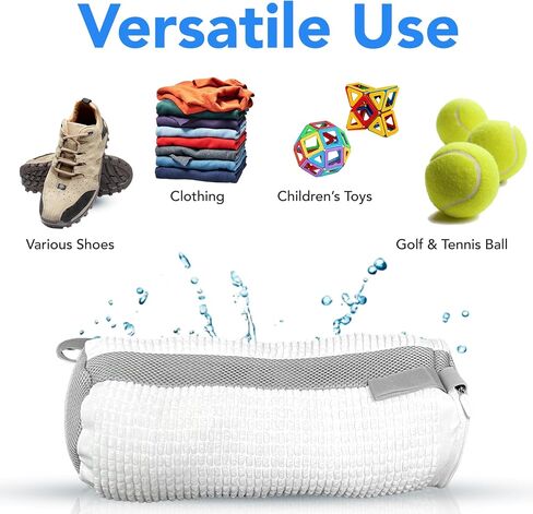 Shoe Washing Machine Bag 2PCS – Premium White Mesh Laundry Bags for Sneakers & Tennis Shoes, Washer & Dryer Safe with Adjustable Shoe Trees, Cleaning Brush & Dual Scuff Erasers – Travel Dorm Gym in Saudi Arabia