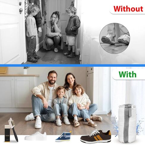 Shoe Washing Machine Bag 2PCS – Premium White Mesh Laundry Bags for Sneakers & Tennis Shoes, Washer & Dryer Safe with Adjustable Shoe Trees, Cleaning Brush & Dual Scuff Erasers – Travel Dorm Gym in Saudi Arabia