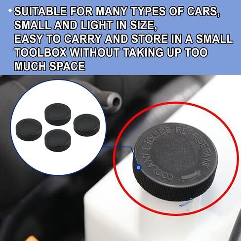 21712-79900 Car Engine Radiator Coolant Water Tank Reservoir Cap, Engine Cooling System Overflow Expansion Bottle Cap, Car Radiator Cover Replacement Compatible with Most Models (2PCS) in Saudi Arabia