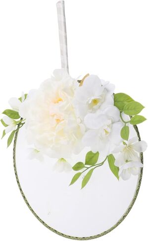 PartyKindom Chinese Round Fan with Lifelike Floral Design Vintage Handheld Fan for Weddings Dance Parties and Summer Events Adorned with Tassel and Faux Flower Decor in Saudi Arabia