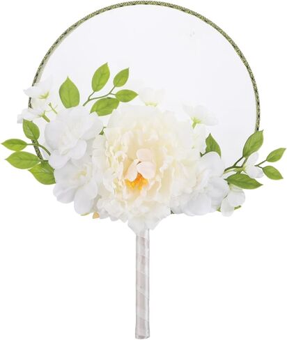 Chinese Round Fan with Tassel and Faux Flower Decoration Vintage Handheld Fan for Weddings Summer Parties and Dance Traditional Style Wood in Saudi Arabia