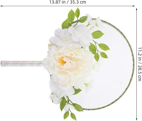 Chinese Round Fan with Tassel and Faux Flower Decoration Vintage Handheld Fan for Weddings Summer Parties and Dance Traditional Style Wood in Saudi Arabia