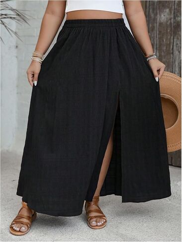 نساء زائد الحجم maxi تنورة تقسيم تنحن in Kuwait