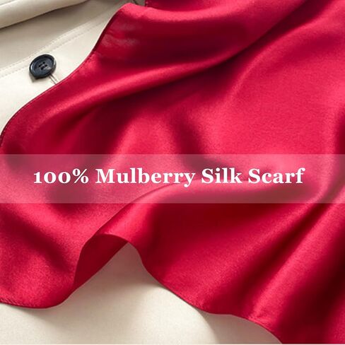 Ciormis 100 ٪ Mulberry Silk Scarf-Women's 21 ''/27''Square حرير الشعر وشاح in Kuwait