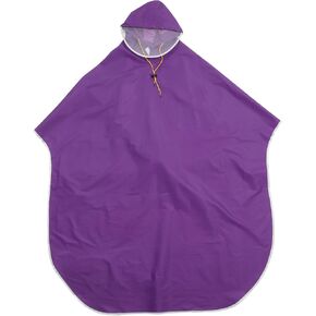 Totority Unisex Cycling Rain Cape Windproof Tear Resistant Oxford Cloth Scooter Cover with Hood for Bike Riding Camping Wheelchair Use Lightweight and Comfortable in Purple in Kuwait