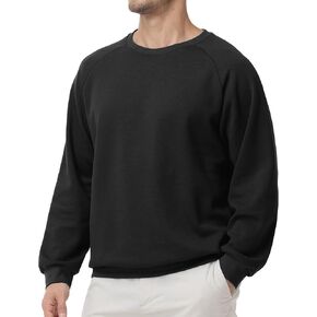 Men’s Crewneck Sweatshirt – Lightweight Cotton Pullover, Solid Color Long Sleeve for Casual and Layering in Saudi Arabia