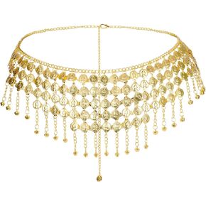 Molfuj Belly Dance Skirt Skirt Hip Dick with Coins و Coin Belt & Fring in Kuwait