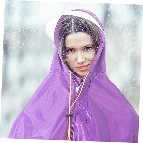 Popetpop للرجال المغطى بالركوب على رأس الدراجات الرخوة Cape Cape Rofroof Cover Cover خفيفة الوزن مقاوم للدموع Poncho لركوب الدراجة التخييم في الهواء الطلق الاستخدام الأرجواني in Saudi Arabia