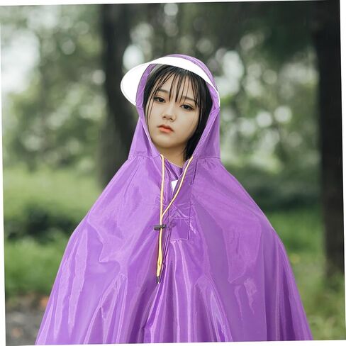 Popetpop للرجال المغطى بالركوب على رأس الدراجات الرخوة Cape Cape Rofroof Cover Cover خفيفة الوزن مقاوم للدموع Poncho لركوب الدراجة التخييم في الهواء الطلق الاستخدام الأرجواني in Saudi Arabia