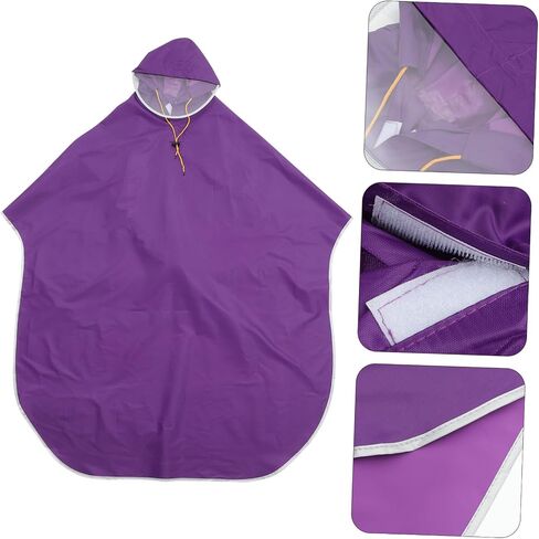 Popetpop للرجال المغطى بالركوب على رأس الدراجات الرخوة Cape Cape Rofroof Cover Cover خفيفة الوزن مقاوم للدموع Poncho لركوب الدراجة التخييم في الهواء الطلق الاستخدام الأرجواني in Saudi Arabia