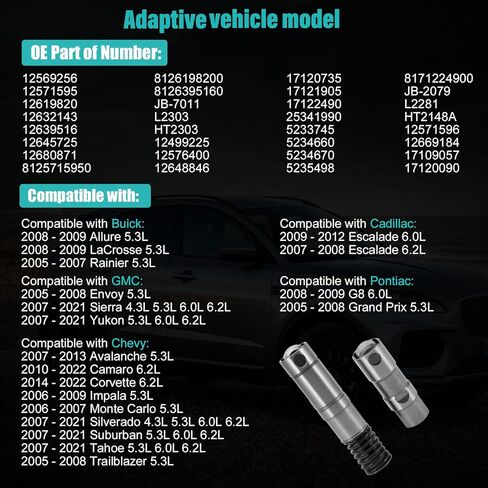 (OEM Parts) 16Pcs Active Fuel Management Valve Hydraulic Roller Lifters Compatible with GMC Cadillac Chevy Buick Pontiac 4.3L 5.3L 6.0L 6.2L, Replace 12569256 12645725 12680871 12571595 in Saudi Arabia