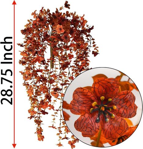 SzJias Artificial Hanging Plants Ferns Faux Fake Plants for Patio Porch Outdoor Decor (2 Pcs) in Kuwait