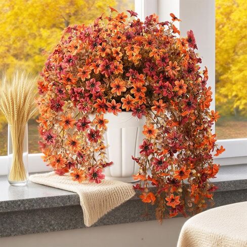 SzJias Artificial Hanging Plants Ferns Faux Fake Plants for Patio Porch Outdoor Decor (2 Pcs) in Kuwait