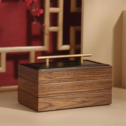 Vintage Wooden Jewellery Case Display Box Storage Jewellery Display Holder Storage Box (Size : 3 Floors) (4 Floors) in Saudi Arabia