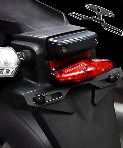 Motorcycle License Plate Bracket,Car Accessories Adjustable Motorcycle License Plate Holder,Universal Fold License Plate Tail Light Mount Holder,Suitable for Most Scooter ATV Dirt Bike in Saudi Arabia