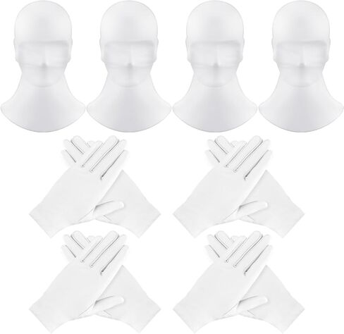 8 Pcs Faceless Mask and Gloves Full Face Mask Spandex Gloves Head Mask Halloween Spandex Hood for Masquerade Cosplay Unisex Adult Costume in Saudi Arabia