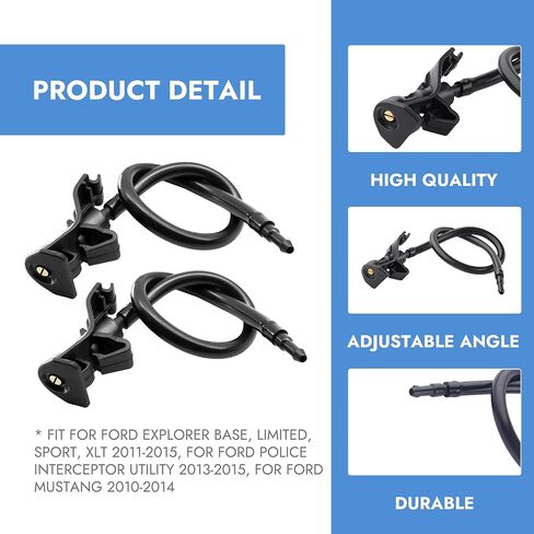 2 PCS Washield Washer Washer Boorsles Kit BB5Z17603A AR3Z17603A Washer Washer Washer Footsles Pray Jet متوافق مع فورد Explorer 2011-2015 مرافق اعتراض الشرطة 2013-2015 موستانج 2010-2014 in Saudi Arabia