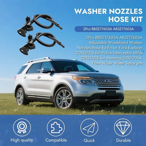 2 PCS Washield Washer Washer Boorsles Kit BB5Z17603A AR3Z17603A Washer Washer Washer Footsles Pray Jet متوافق مع فورد Explorer 2011-2015 مرافق اعتراض الشرطة 2013-2015 موستانج 2010-2014 in Saudi Arabia