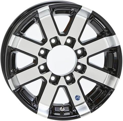 16x6 Hi Spec HWT Series 07 Black Inlay Aluminium Trailer Wheel 8 على 6.5 Lug ، 3،960 رطل كحد أقصى in Saudi Arabia