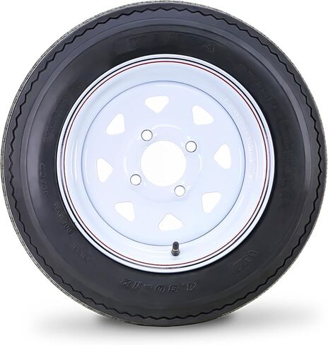 WANDA 4.80-12 4.80x12 Trailer Tire Wheel Assembly 6-Ply C 79M 4 Lug on 4" PCD White Spoke Rim in Saudi Arabia