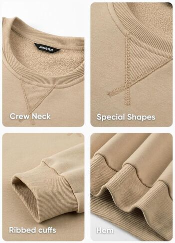 JMIERR Mens Cotton Sherpa Lined Sweatshirts Casual Fleece Long Sleeve Crewneck Fall Winter Pullover Shirts in Saudi Arabia