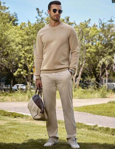 JMIERR Mens Cotton Sherpa Lined Sweatshirts Casual Fleece Long Sleeve Crewneck Fall Winter Pullover Shirts in Saudi Arabia