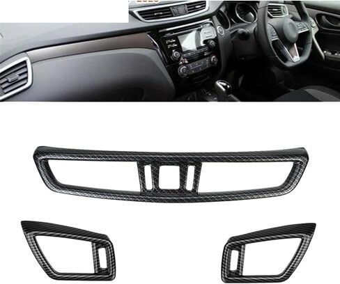 3pcs Car AC Vent Center Center Cover Cover Cover Trim متوافق مع Nissan Qashqai J11 X-Trail X Trail T32 2014-2020 in Saudi Arabia